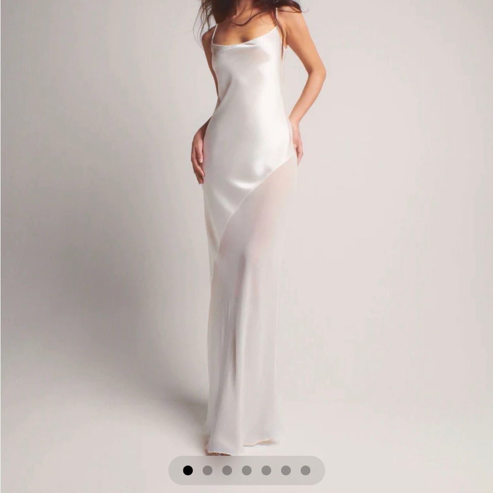 Rat & Boa White Silk Slip Gown